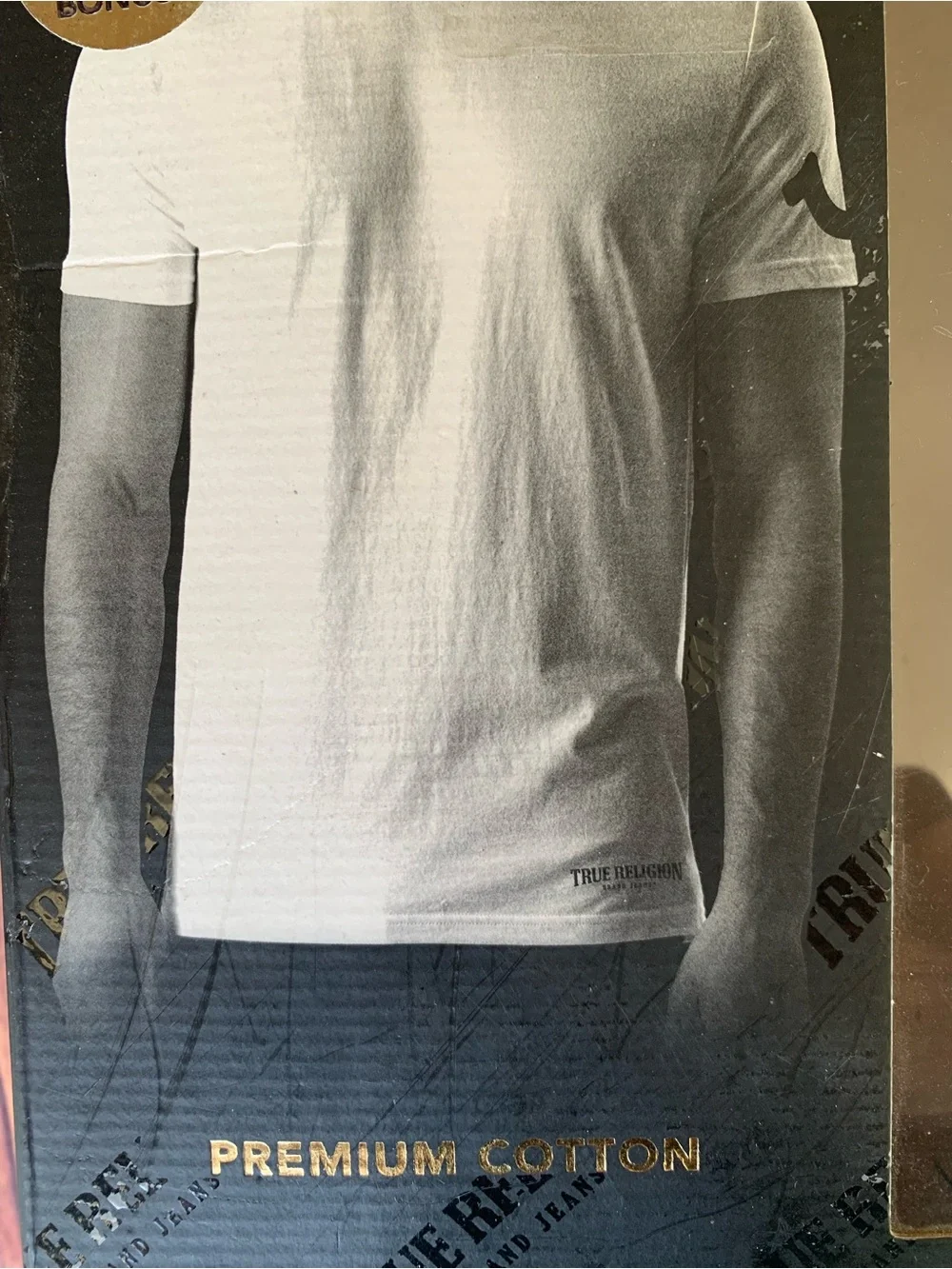 NEW True Religion Men's Short Sleeve Crew Neck 3 Pack White T-Shirts Size: XL